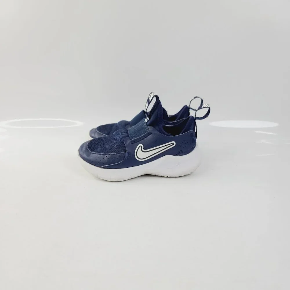 Nike Flex Runner 3 Girls' Midnight Navy White Preschool Running Shoes Size 10.5C